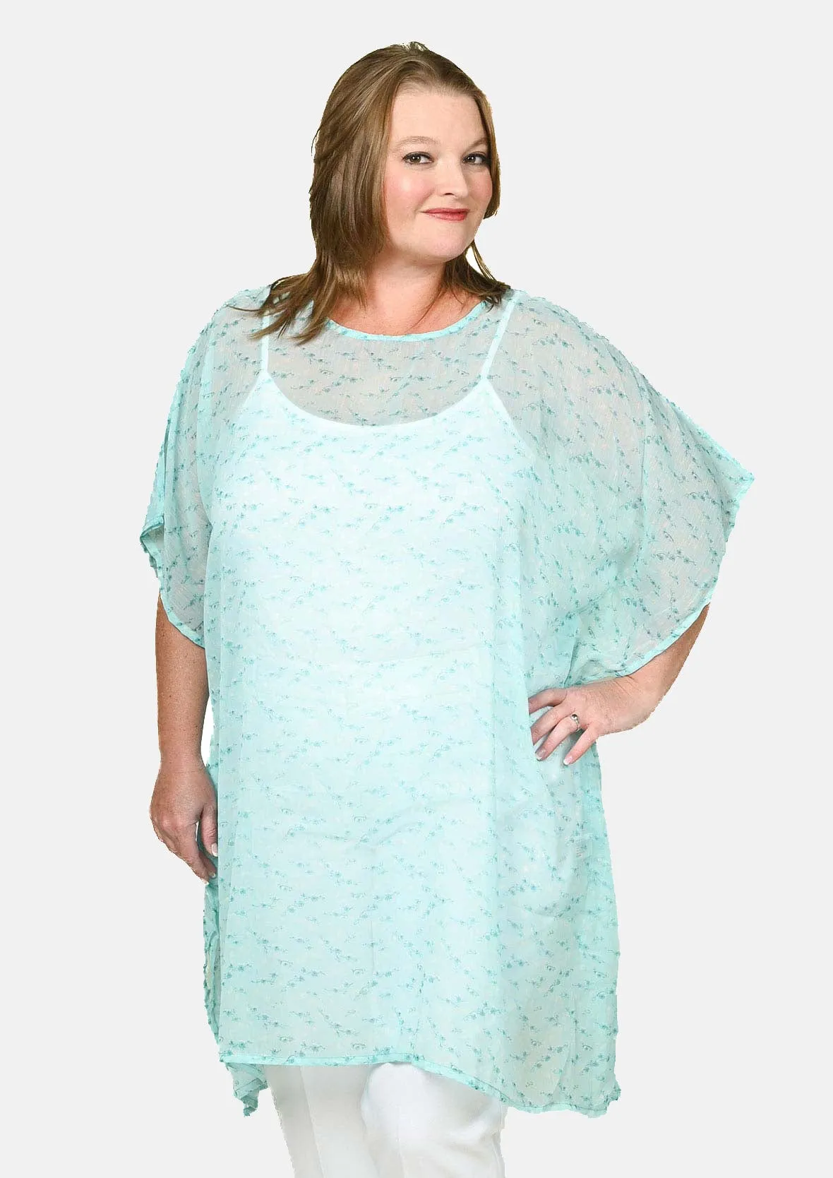 Chiffon Kaftan With Handkerchief Hem