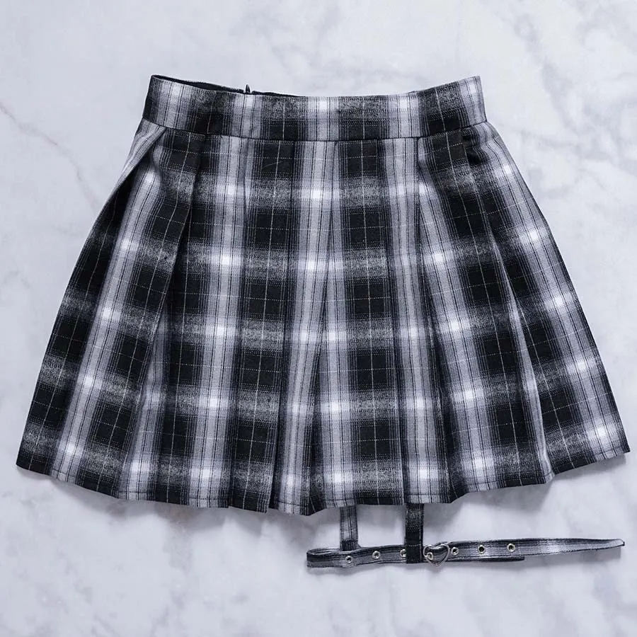 Cider Plaid Leg Strap Skort