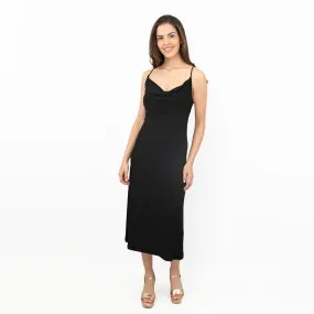 Coast Black Sleeveless Spaghetti Strap Lightweight Midi Dress