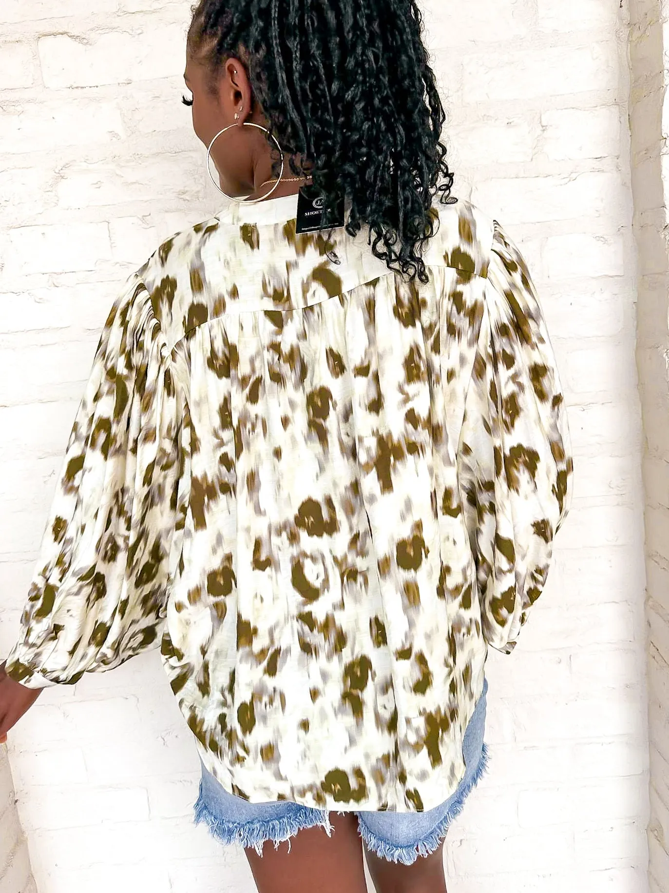 Coffeehouse Chic Blouse Olive