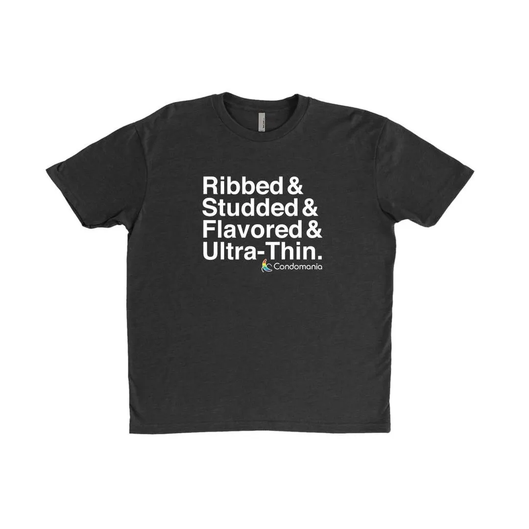 Condom T-Shirt - 'Ribbed & Studded & Flavored & Ultra Thin'