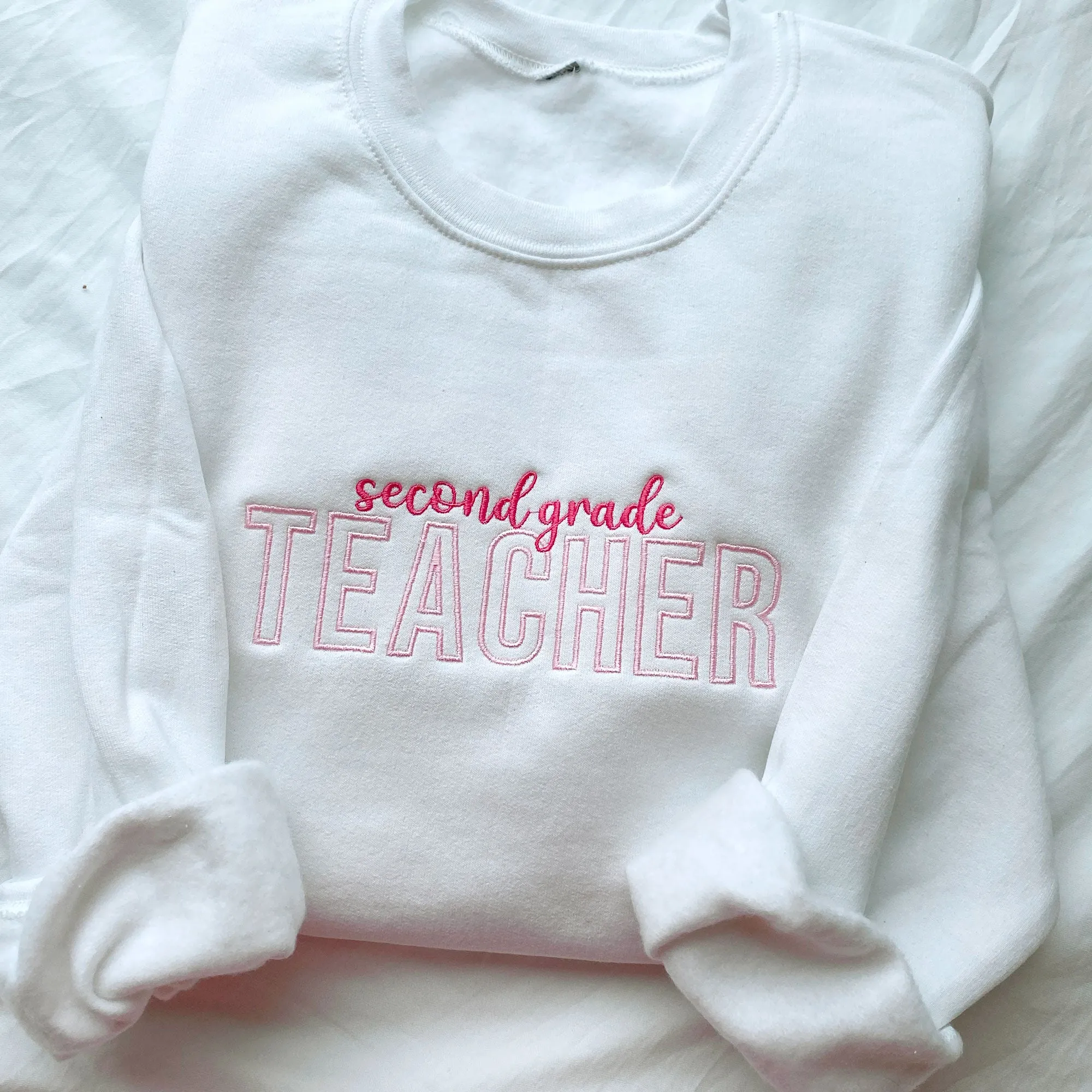 Custom Teacher Specialty Gemma Embroidered Crewneck