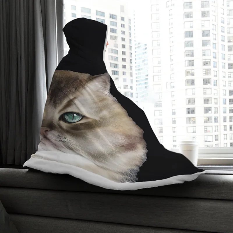 Cute Cat Hoodie Blanket