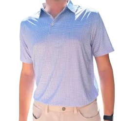 Danini Men's S/S Polo - Light Blue Print