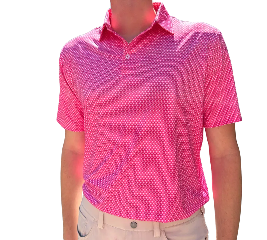 Danini Men's S/S Polo - Pink Print