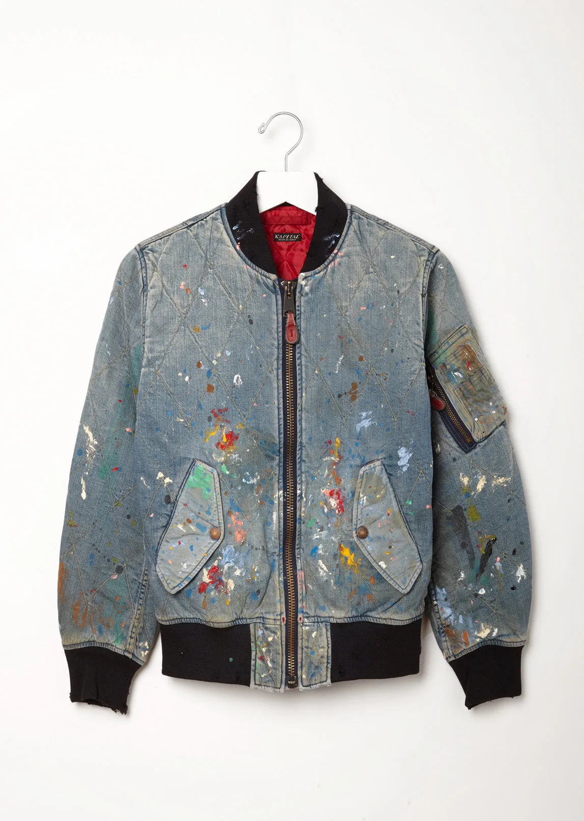 Denim MA-1 Art Damaged Jacket