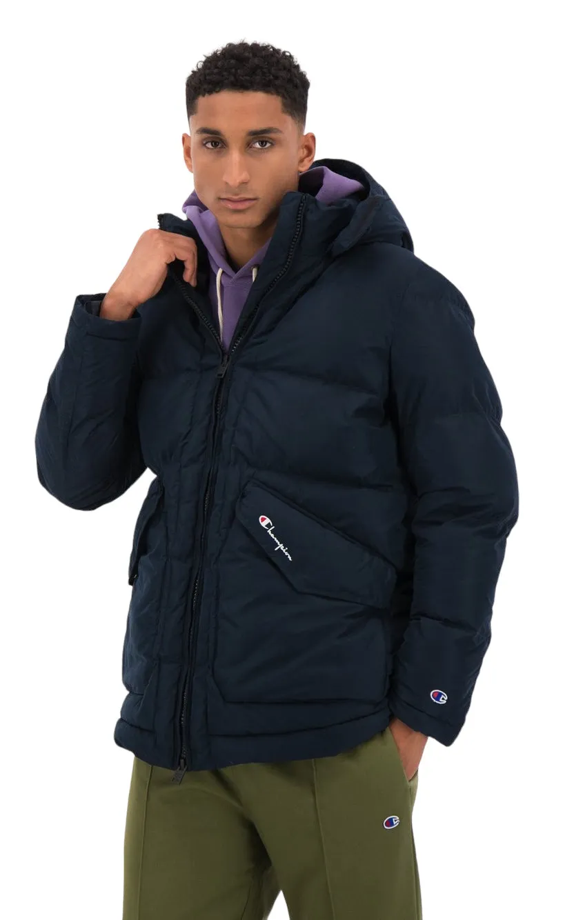 Detachable Hood Puffer Coat - Indigo Scree