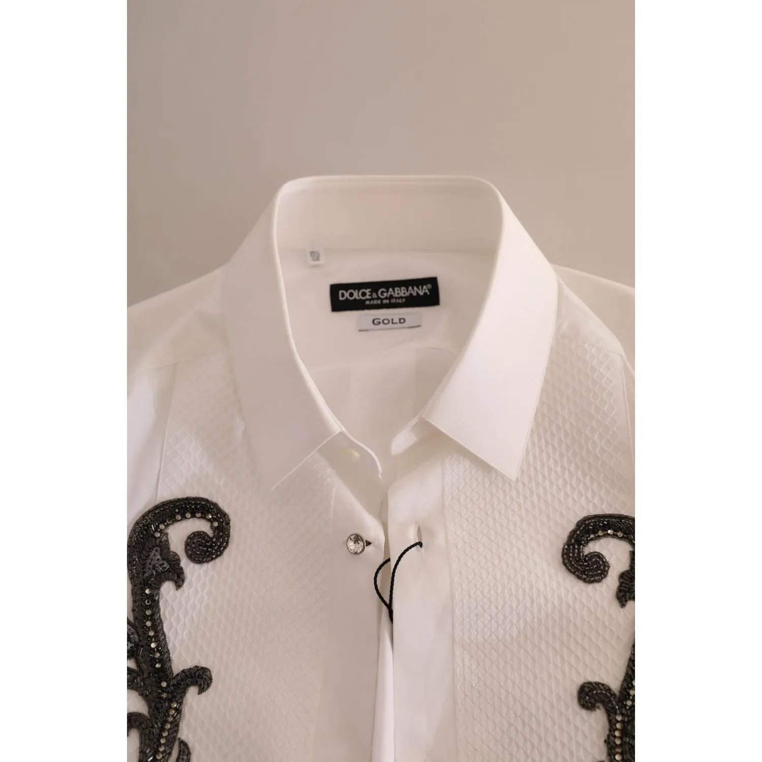 Dolce & Gabbana Italian Designer Slim Fit Tuxedo Shirt