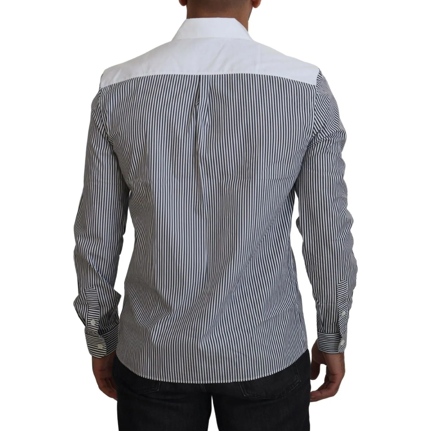 Dolce & Gabbana Slim Fit Striped Casual Shirt with Channel Motive