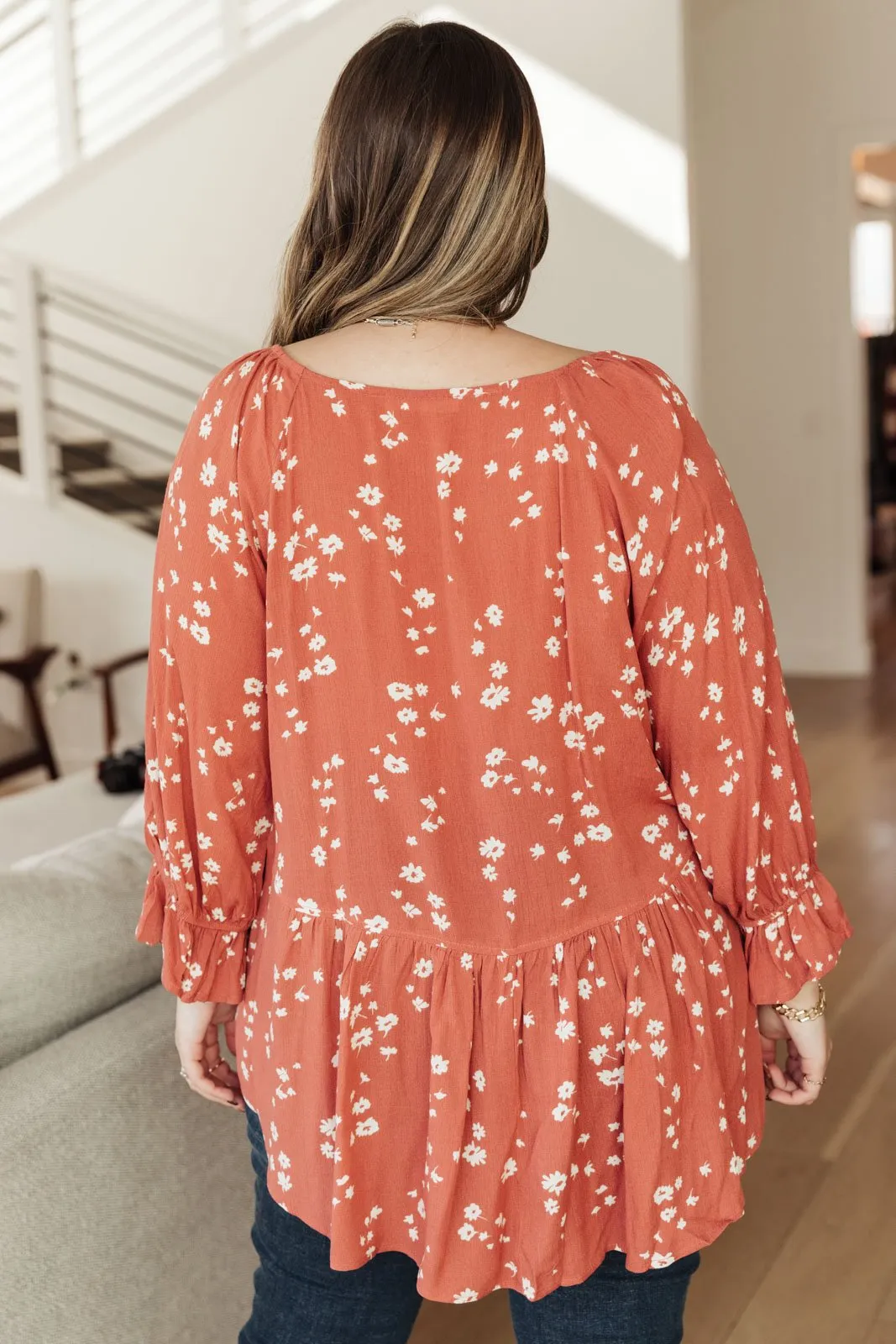 DOORBUSTER Daisy Flow Blouse In Rust