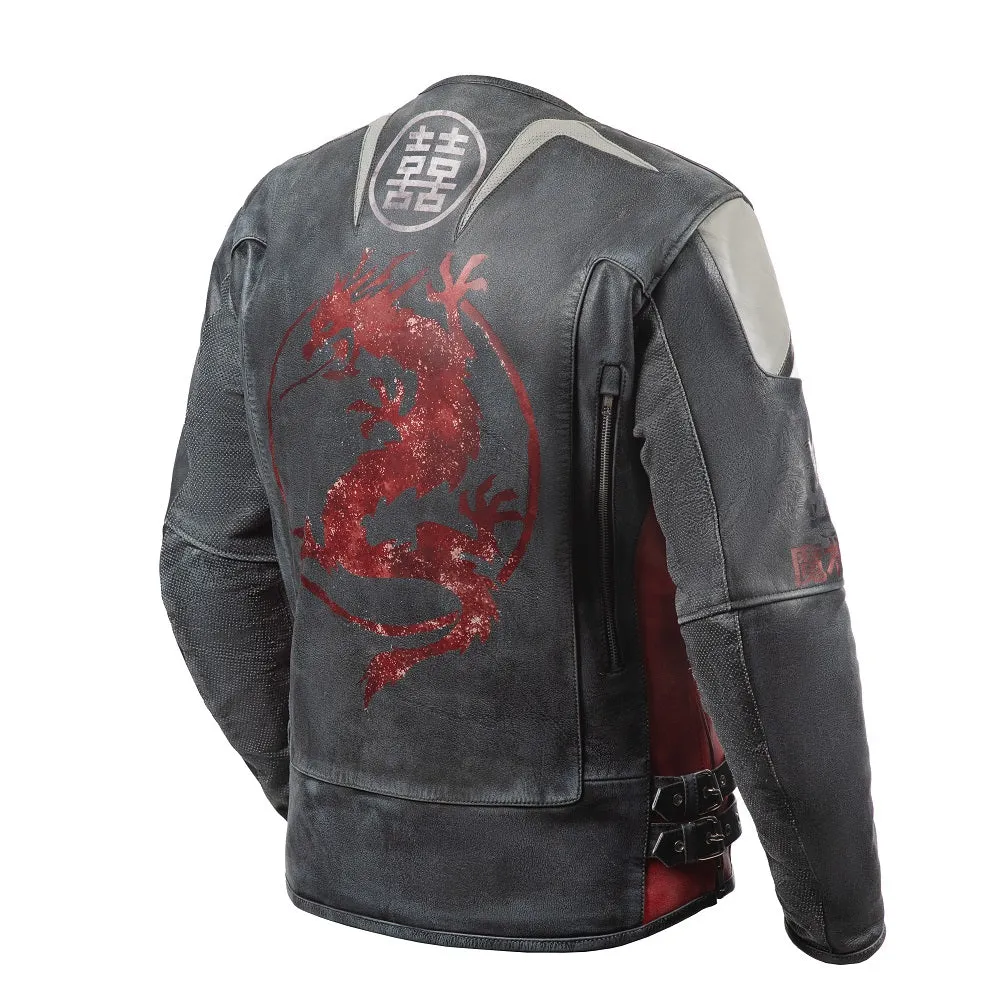 DRAGON FULLY-PROTECTED MOTORCYCLE LEATHER JACKET