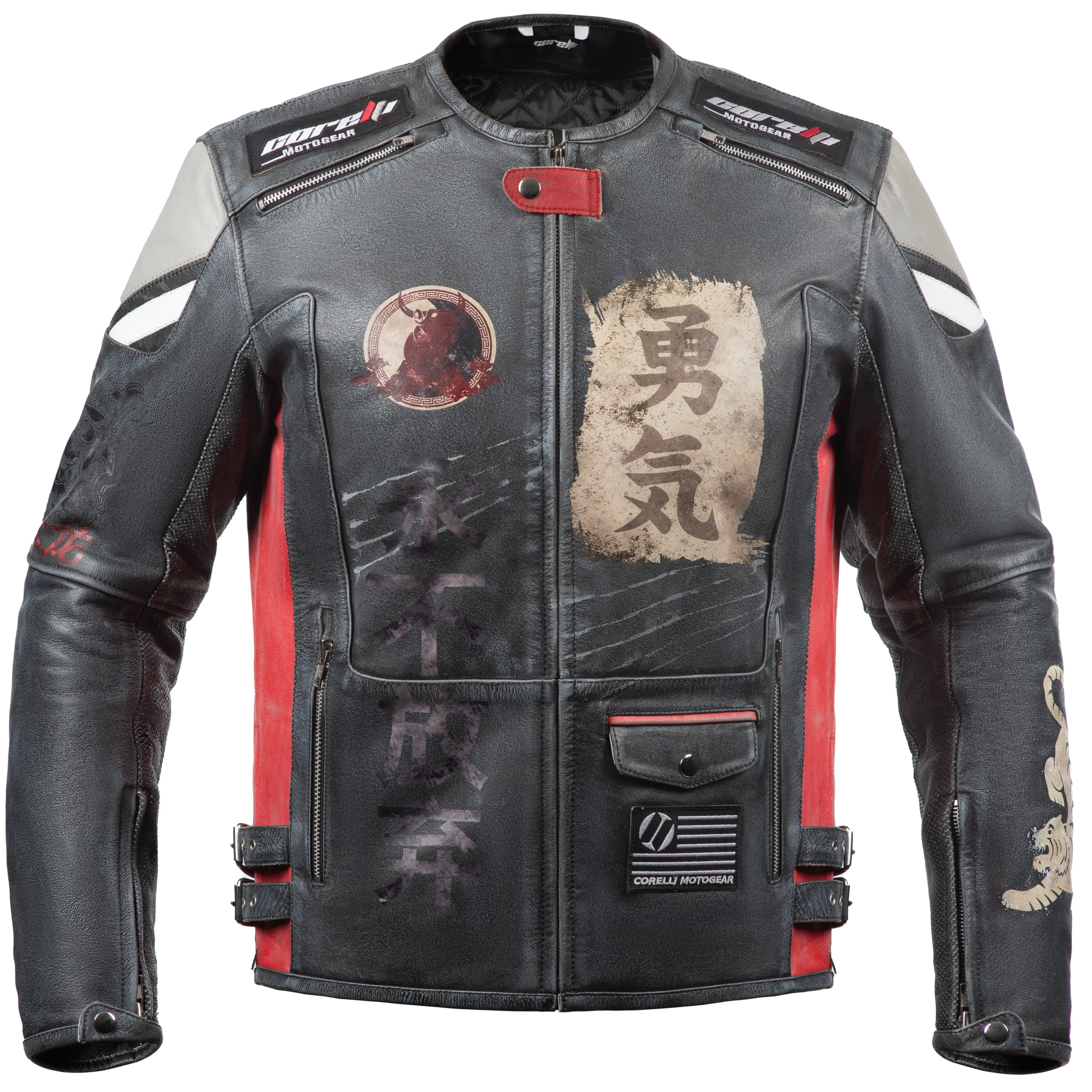 DRAGON FULLY-PROTECTED MOTORCYCLE LEATHER JACKET