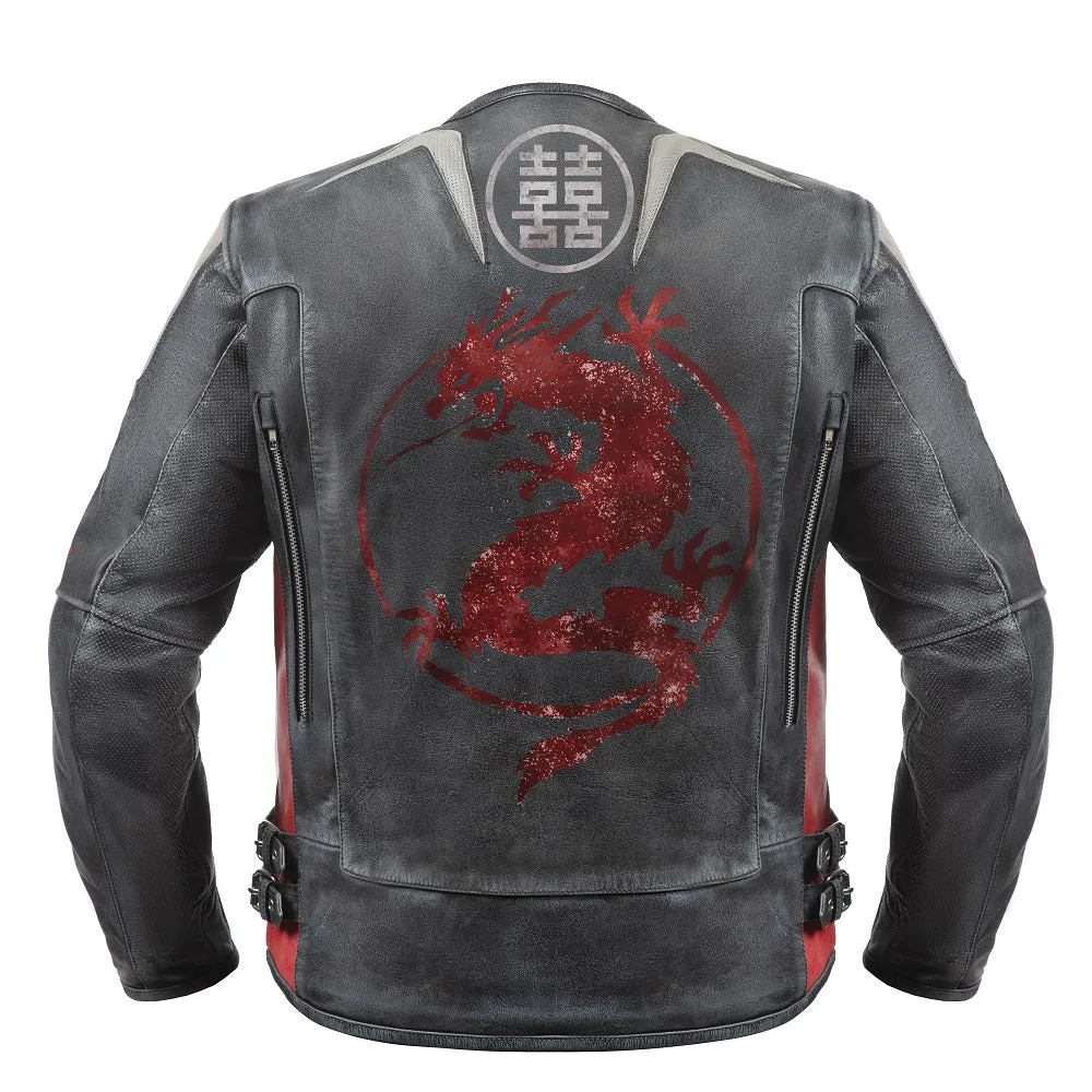 DRAGON FULLY-PROTECTED MOTORCYCLE LEATHER JACKET