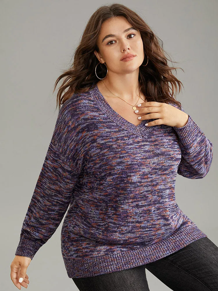 Drop Shoulder Ombre Heather Pullover