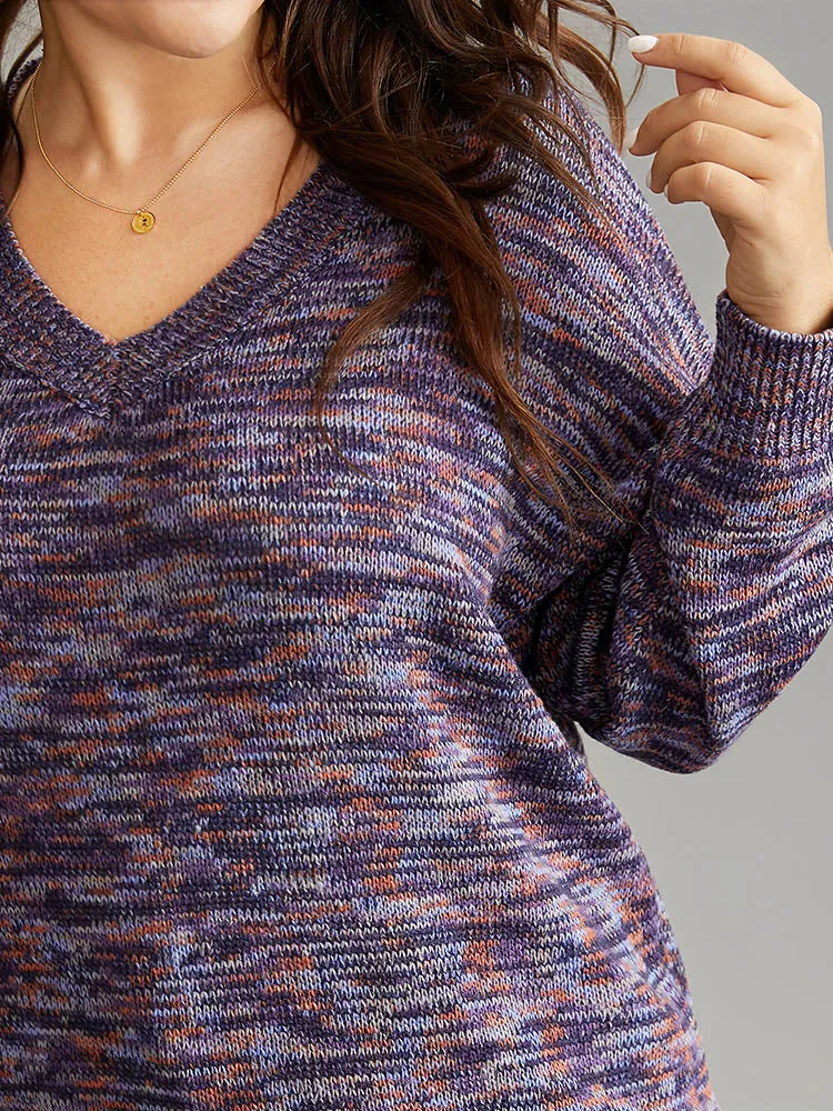 Drop Shoulder Ombre Heather Pullover