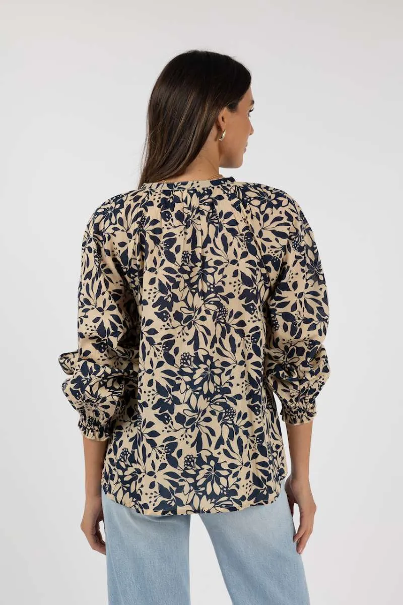 Eden Blouse in Navy Print HS24315 by Humidity Lifestyle