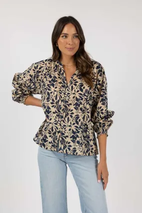 Eden Blouse in Navy Print HS24315 by Humidity Lifestyle