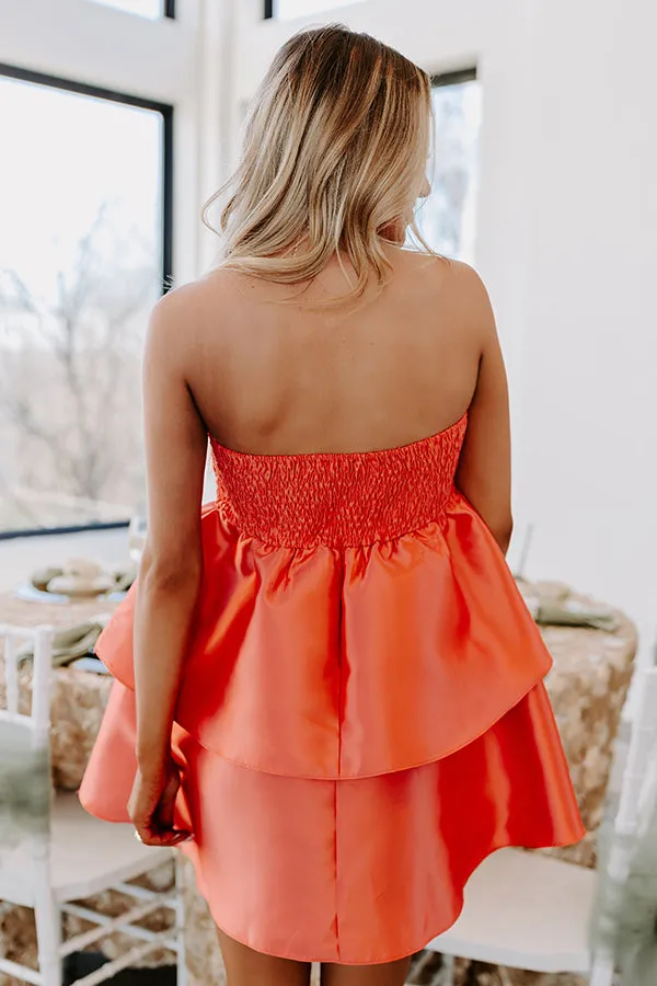 Elite Elegance Mini Dress in Coral