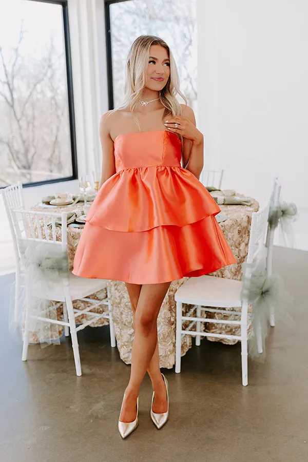 Elite Elegance Mini Dress in Coral