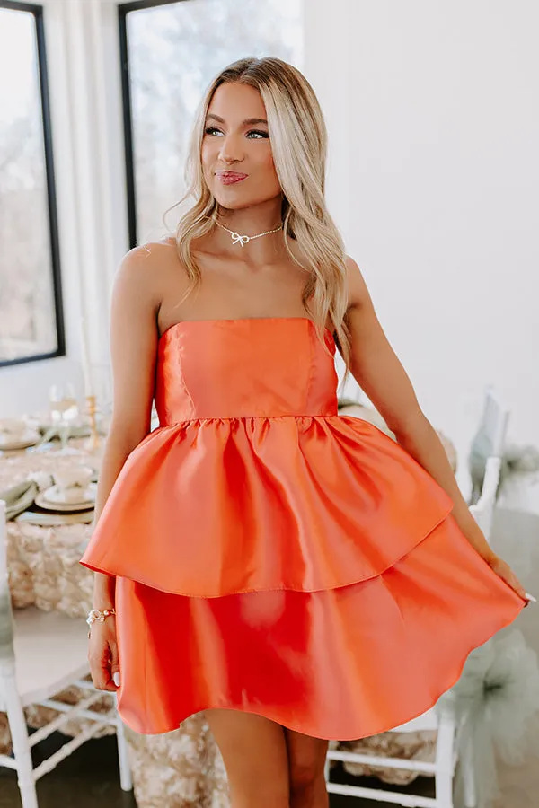 Elite Elegance Mini Dress in Coral