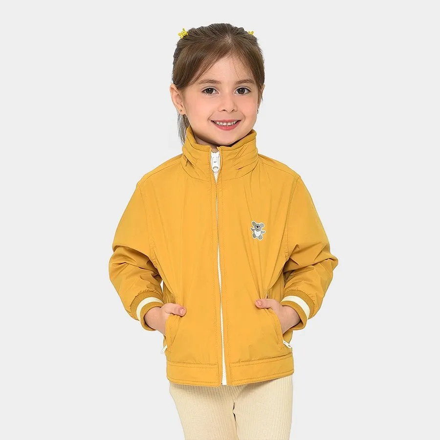 Farm Friends Woven Plain Mustard Jacket for Kids