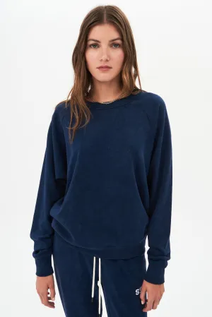 Flore French Terry Sweatshirt, Washed Indigo