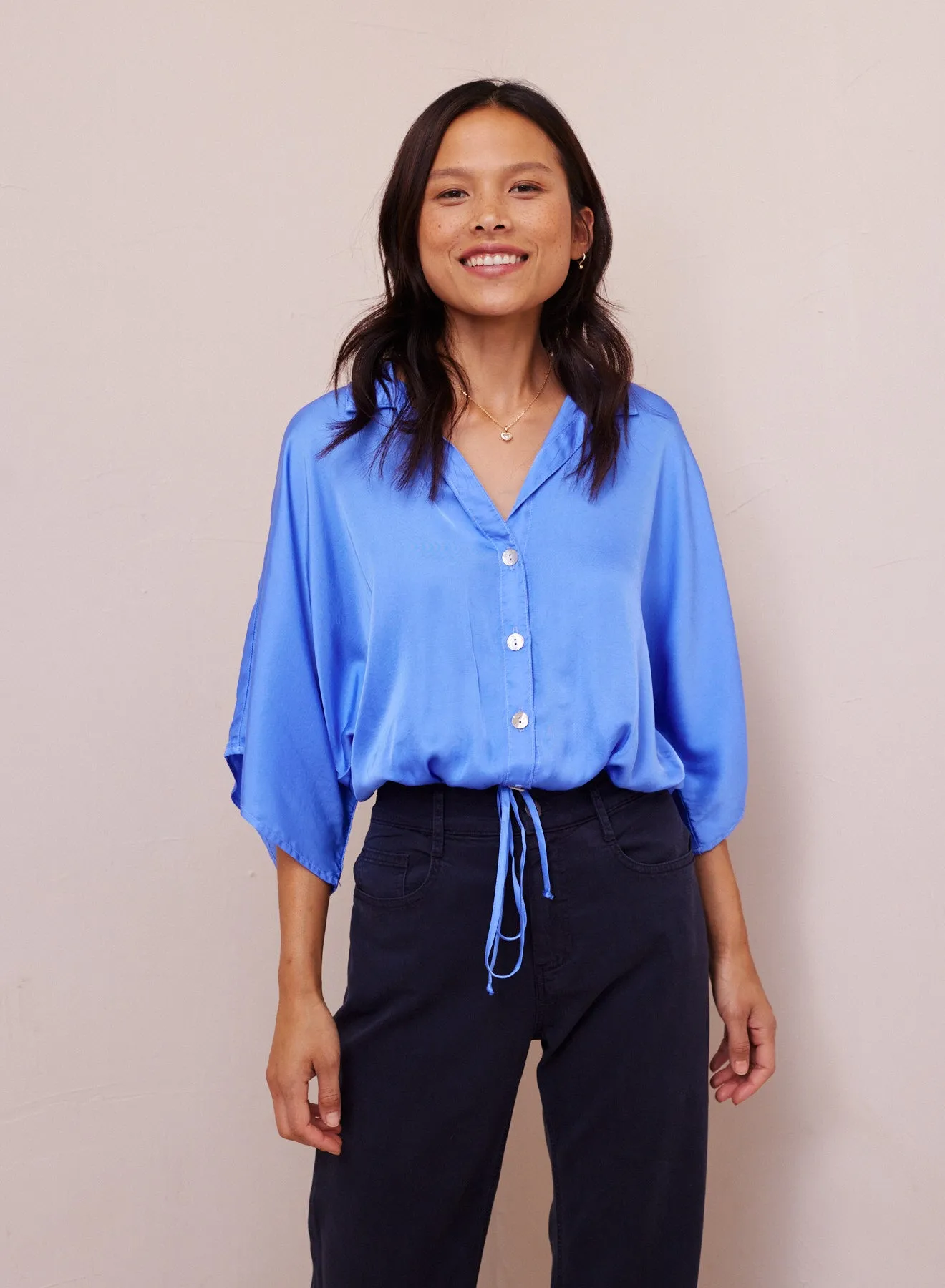 Flowy Tie Waist Shirt