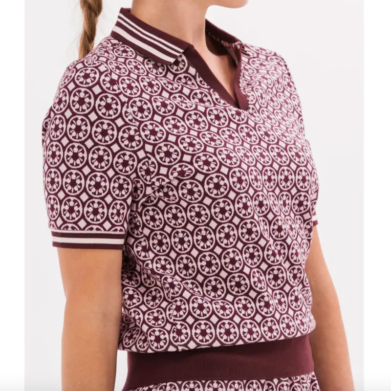 Foray Golf Heritage Knit Polo - New Mosto/Rose