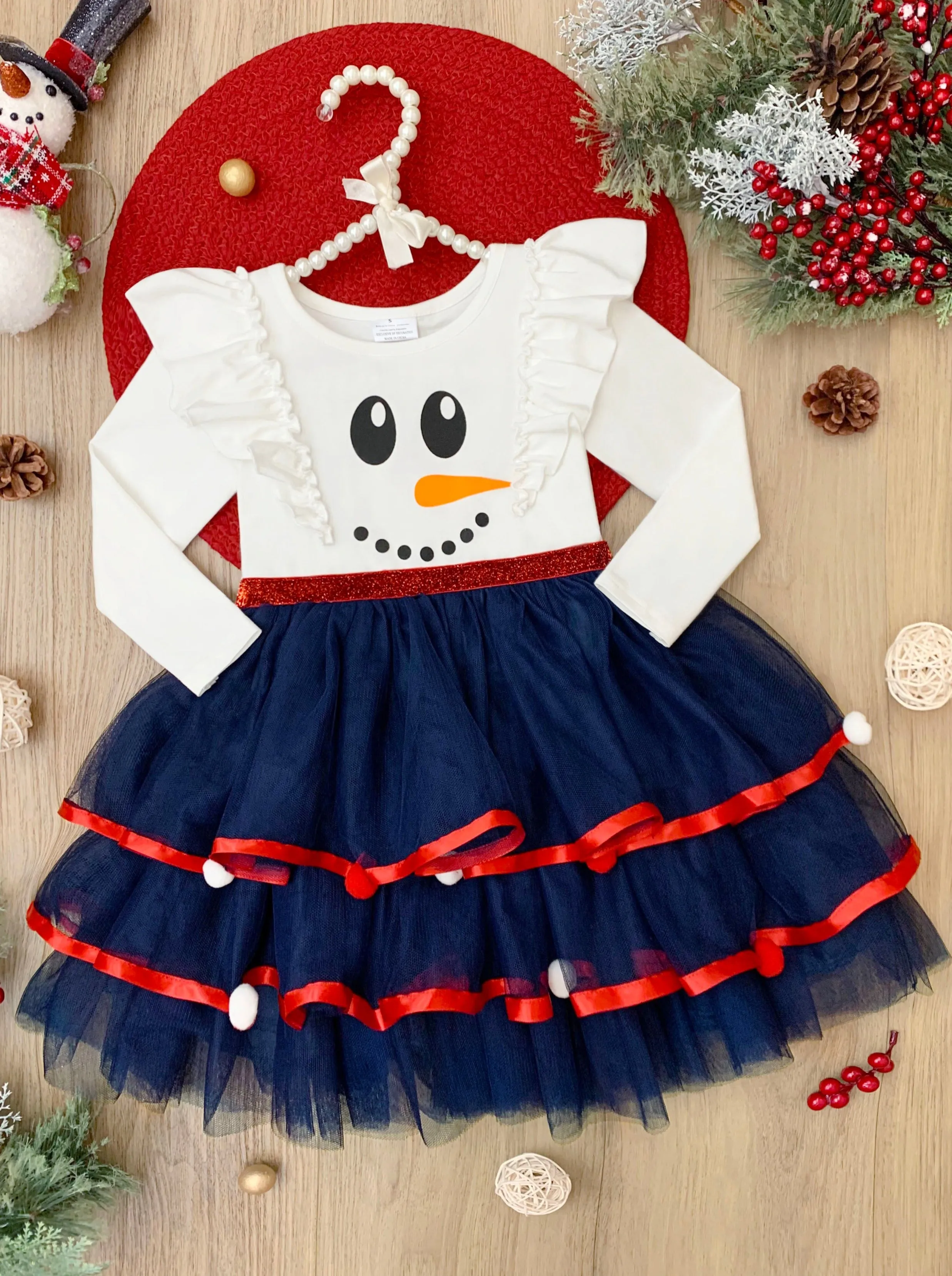 Frosty Fashion Snowman Ruffle Tutu Dress