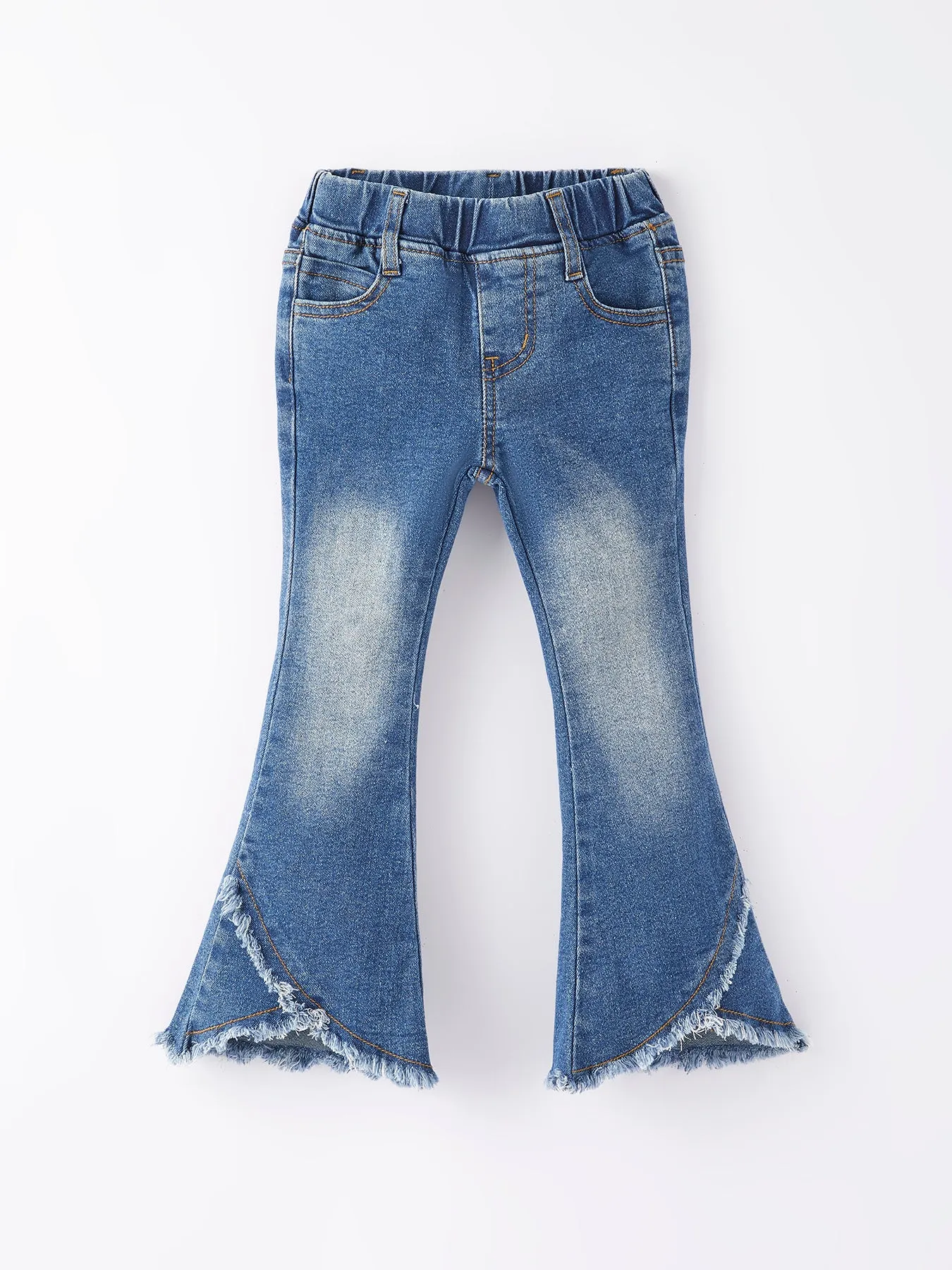 Girls Blue Denim Bell Denim Pants