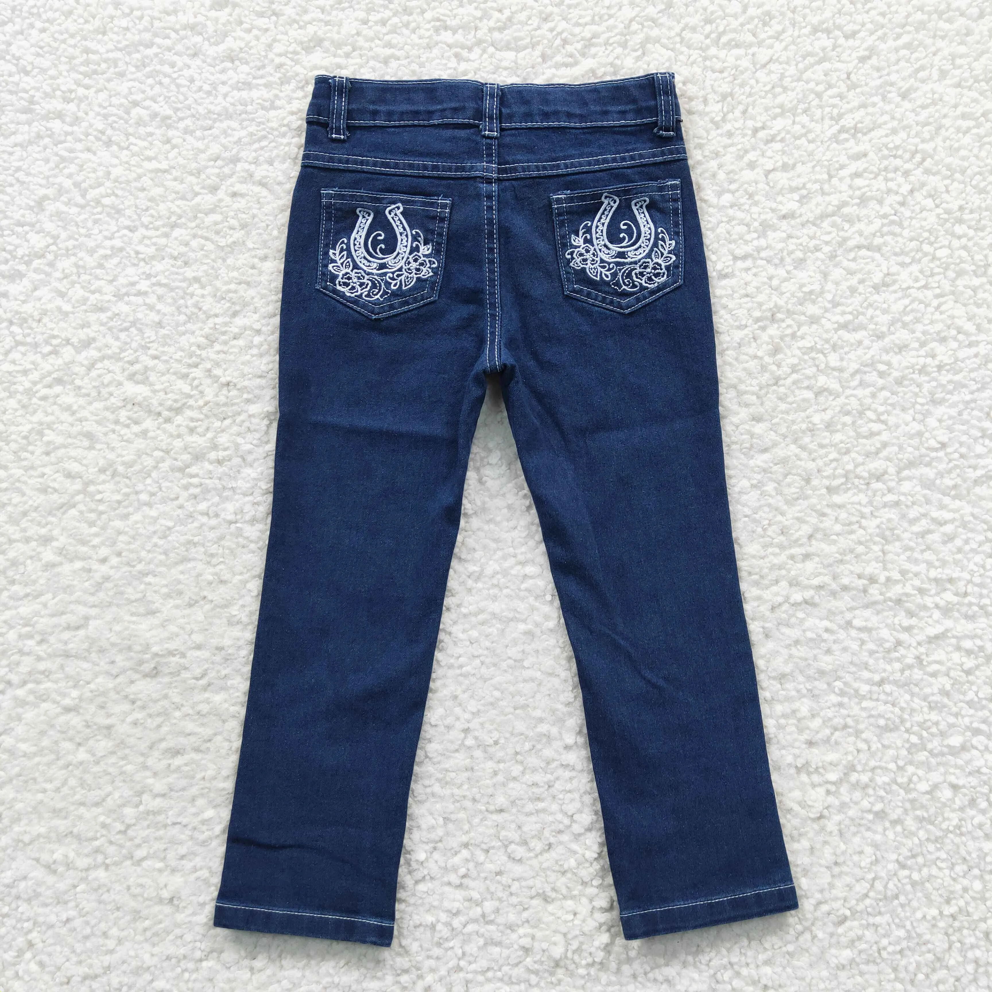 girls navy solid color jeans p0085