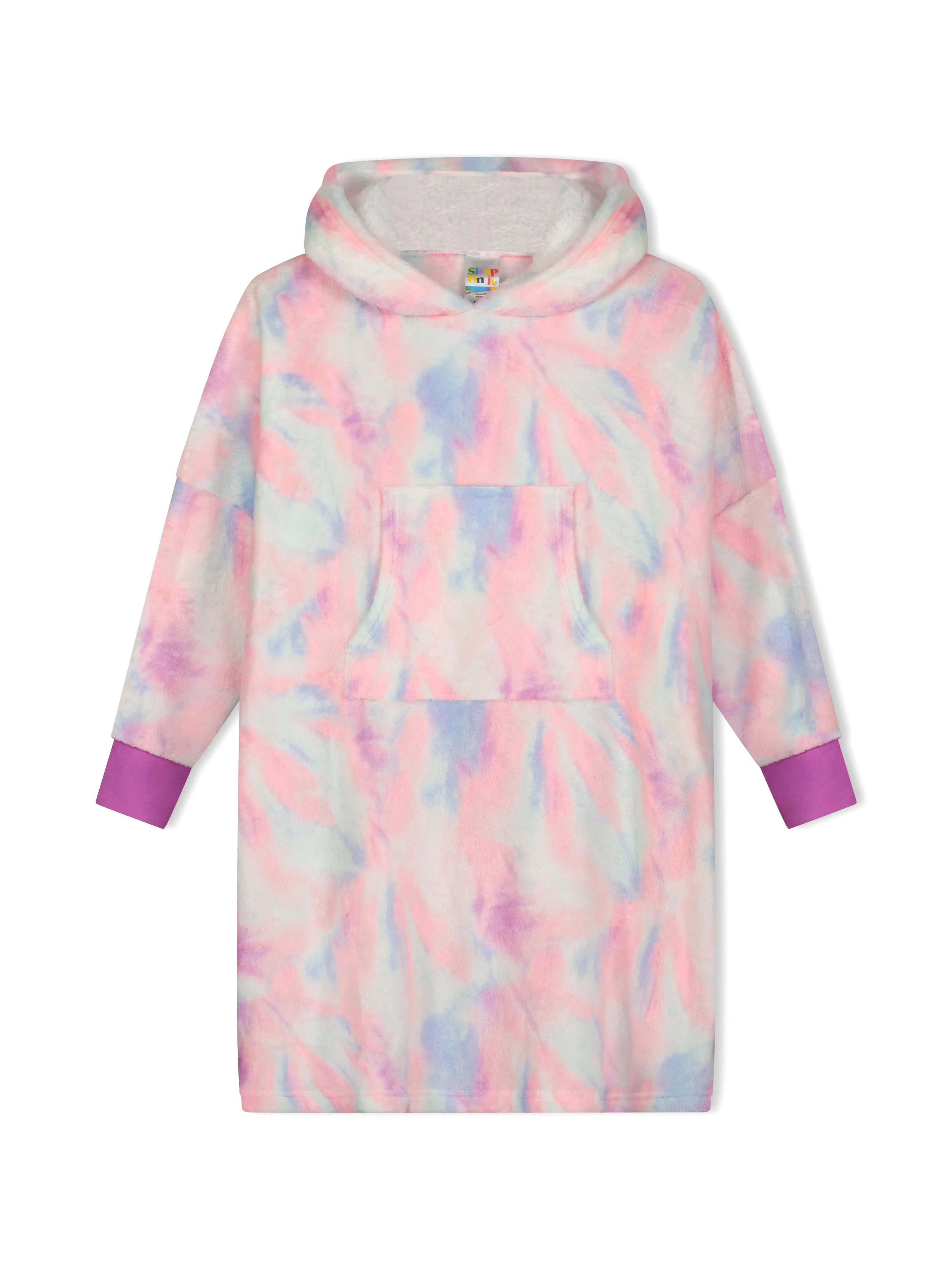 Girls Tie Dye Wearable Cozy Fleece Blanket Hoodie