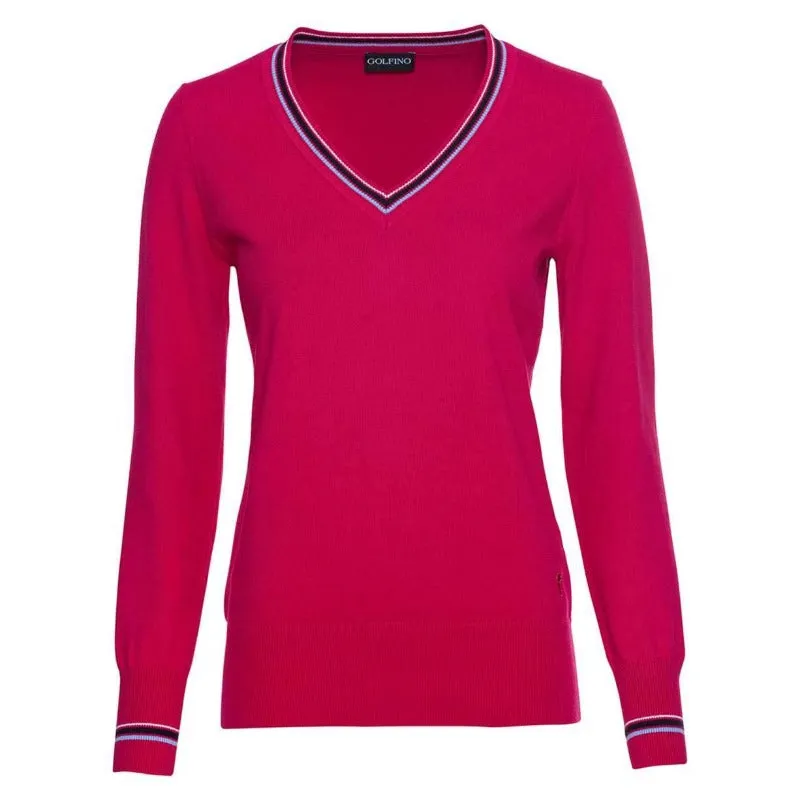 Golfino PT V-Neck Sweater - Fuchsia