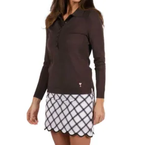 Golftini Button Polo Sweater - Cocoa