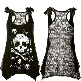 Gothic High Street 3D Skull Print Tank Top