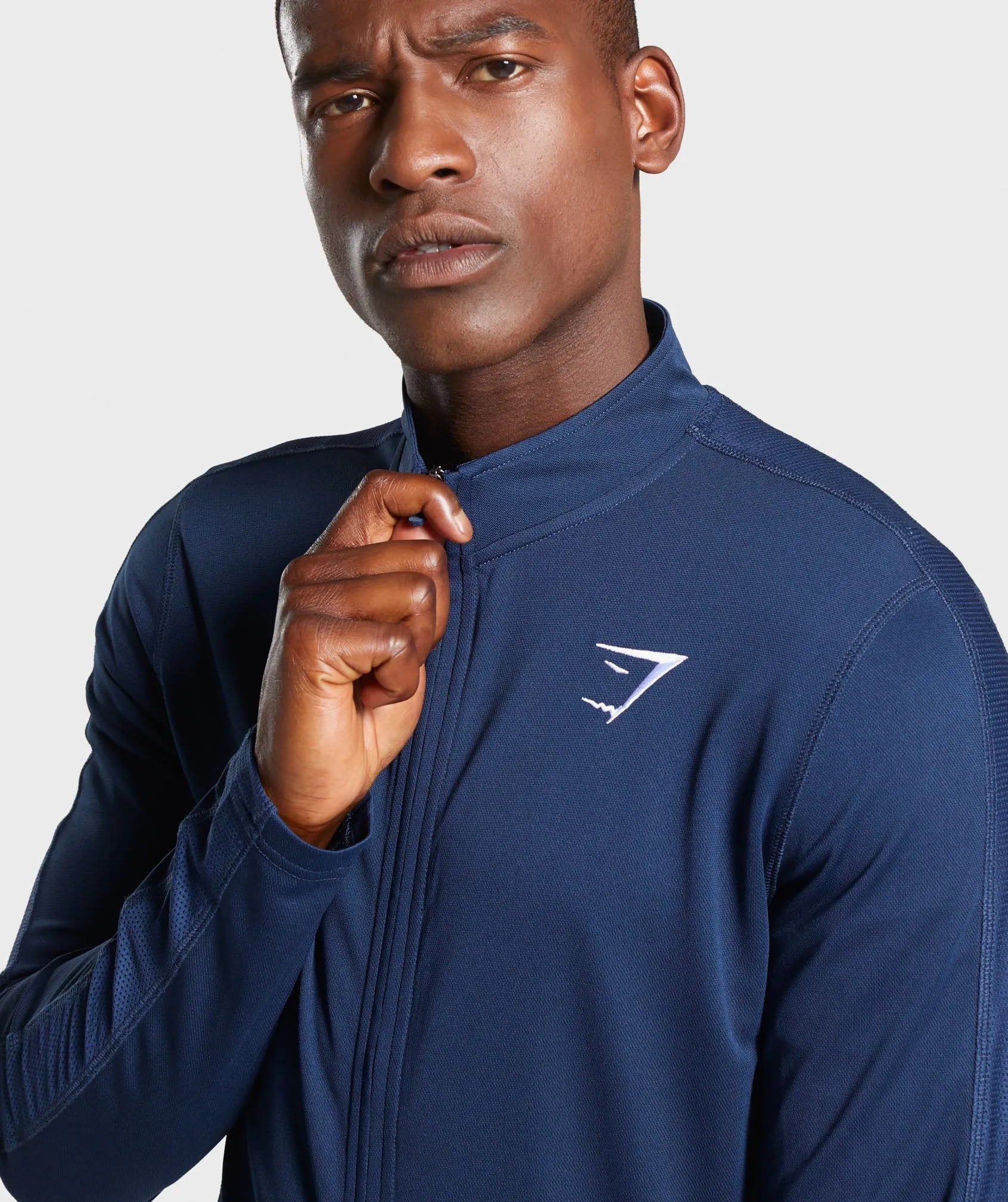 Gymshark React Training Track Top - Blue