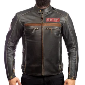 HERITAGE RETRO MOTORCYCLE LEATHER JACKET