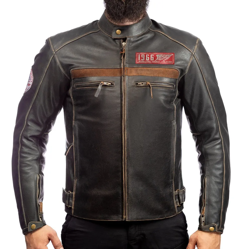 HERITAGE RETRO MOTORCYCLE LEATHER JACKET