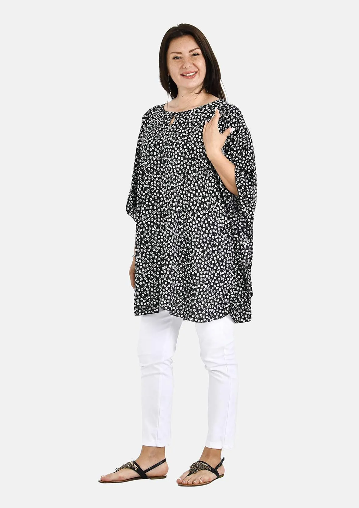 High-Low Hem Printed Top