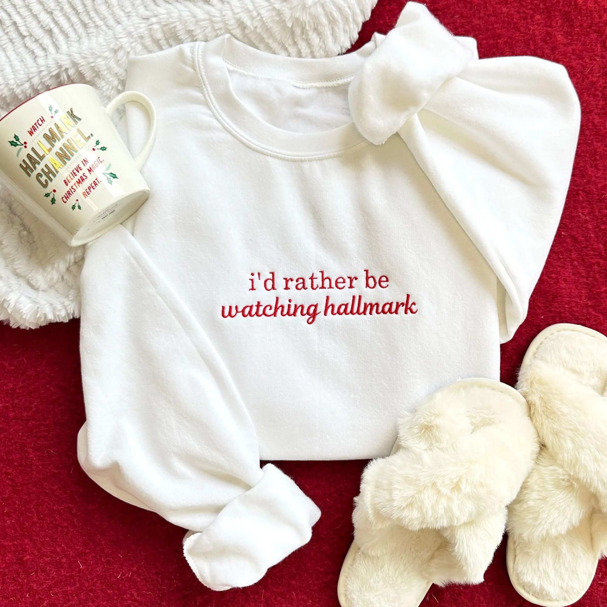 I'd Rather Be... CHRISTMAS EDITION Embroidered Gemma Sweatshirt