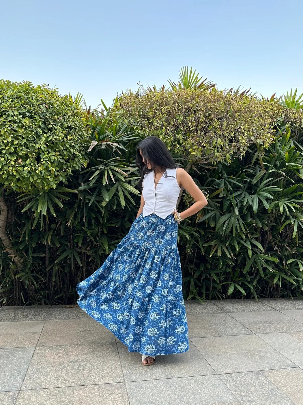 Indigo Maxi Skirt