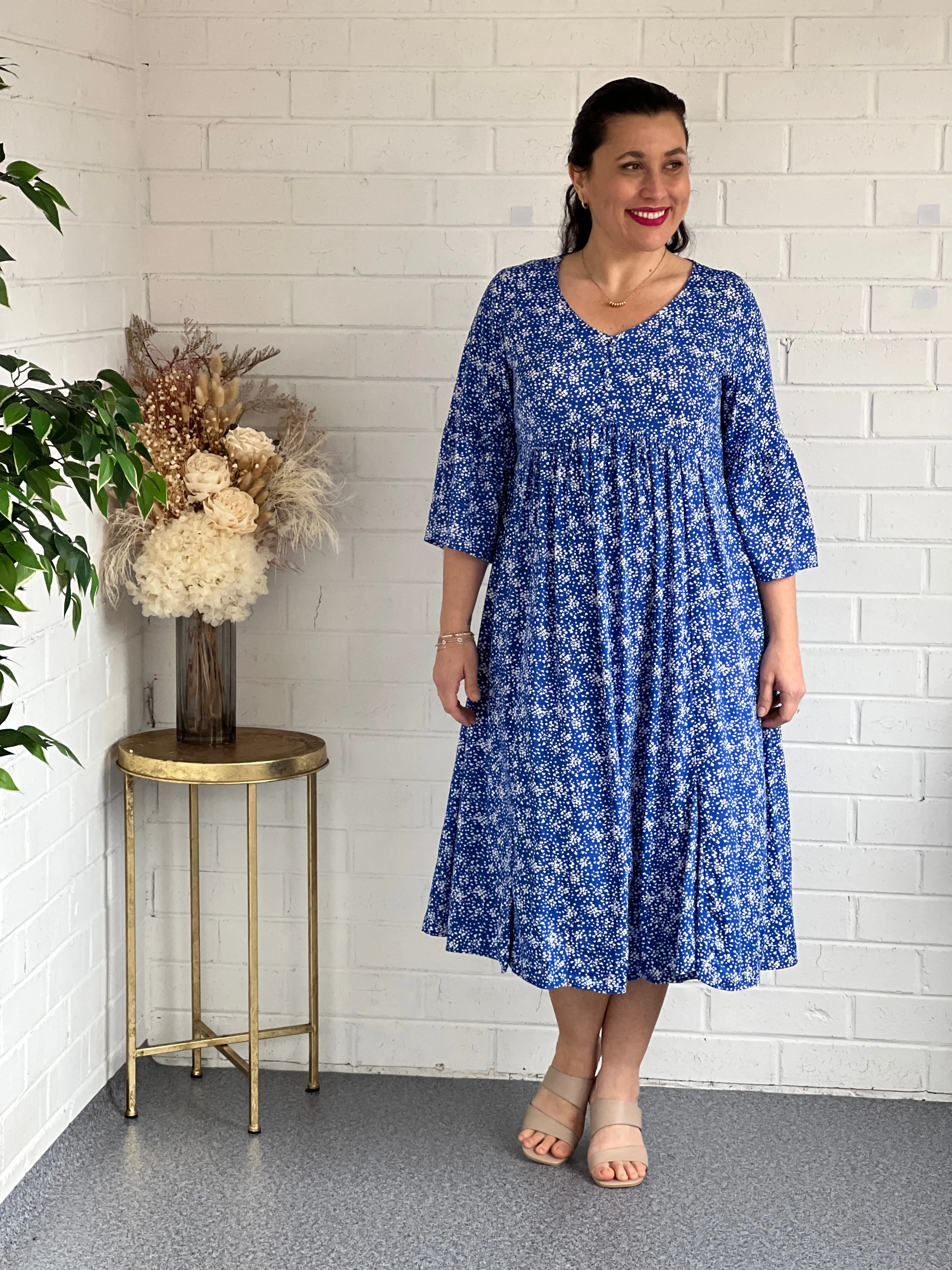 Kora Blue Spot Dress