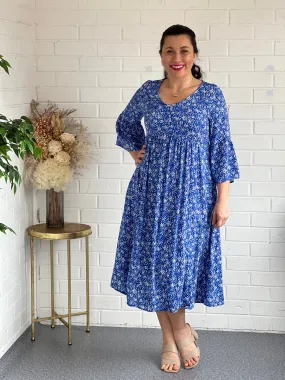 Kora Blue Spot Dress