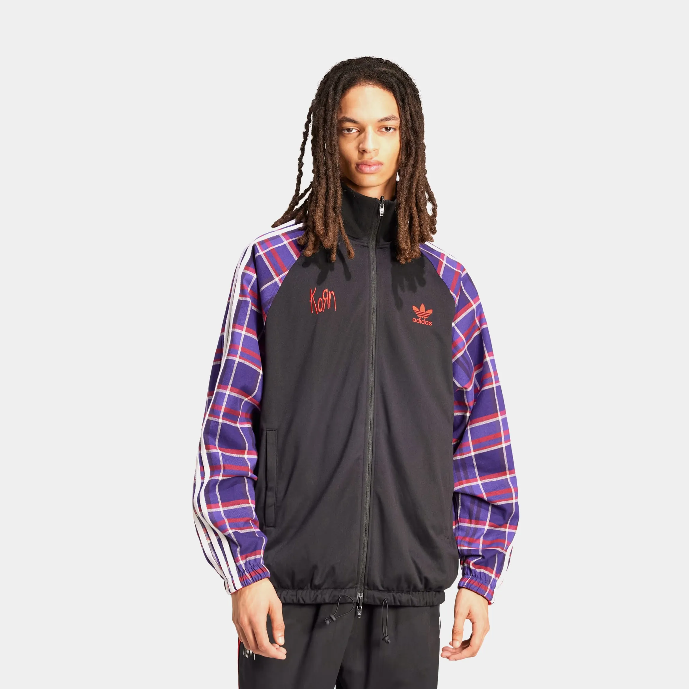 Korn Reversible Zip Up Track Mens Jacket (Black/Red)