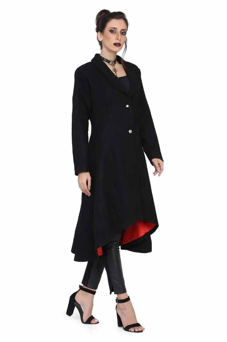 Ladies black long coat