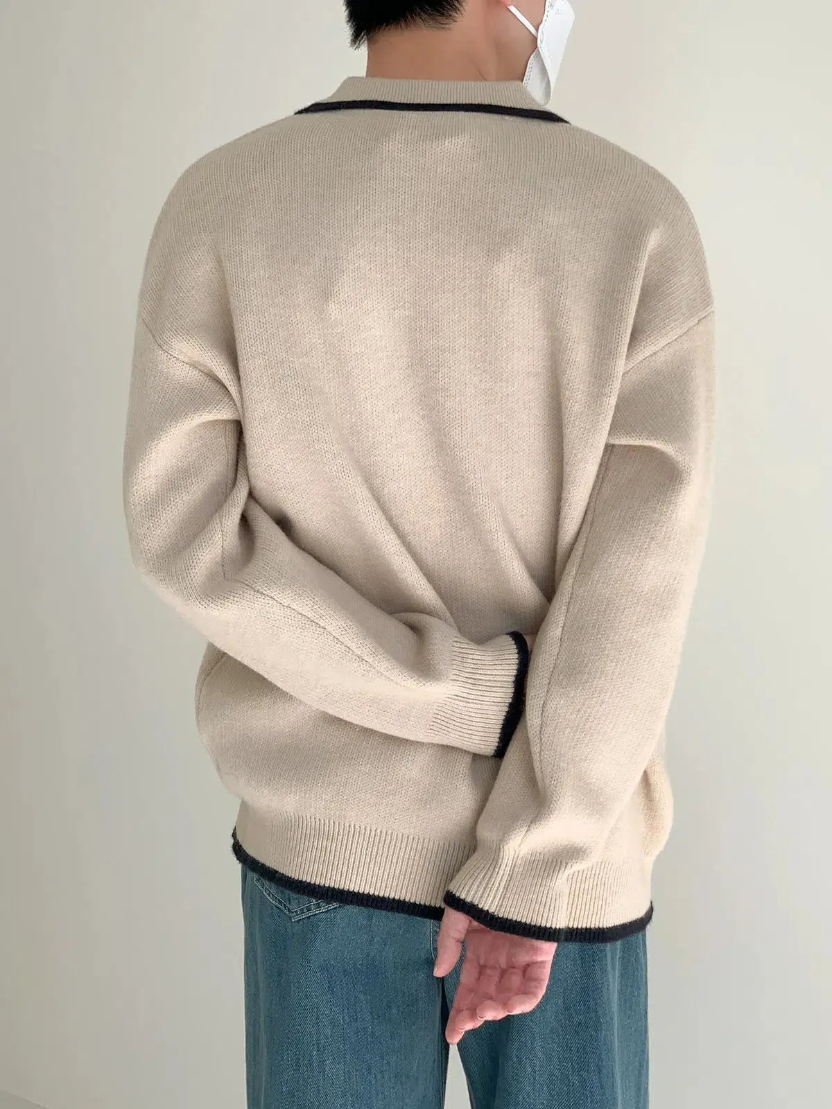 Lapel Collar Polo Sweater