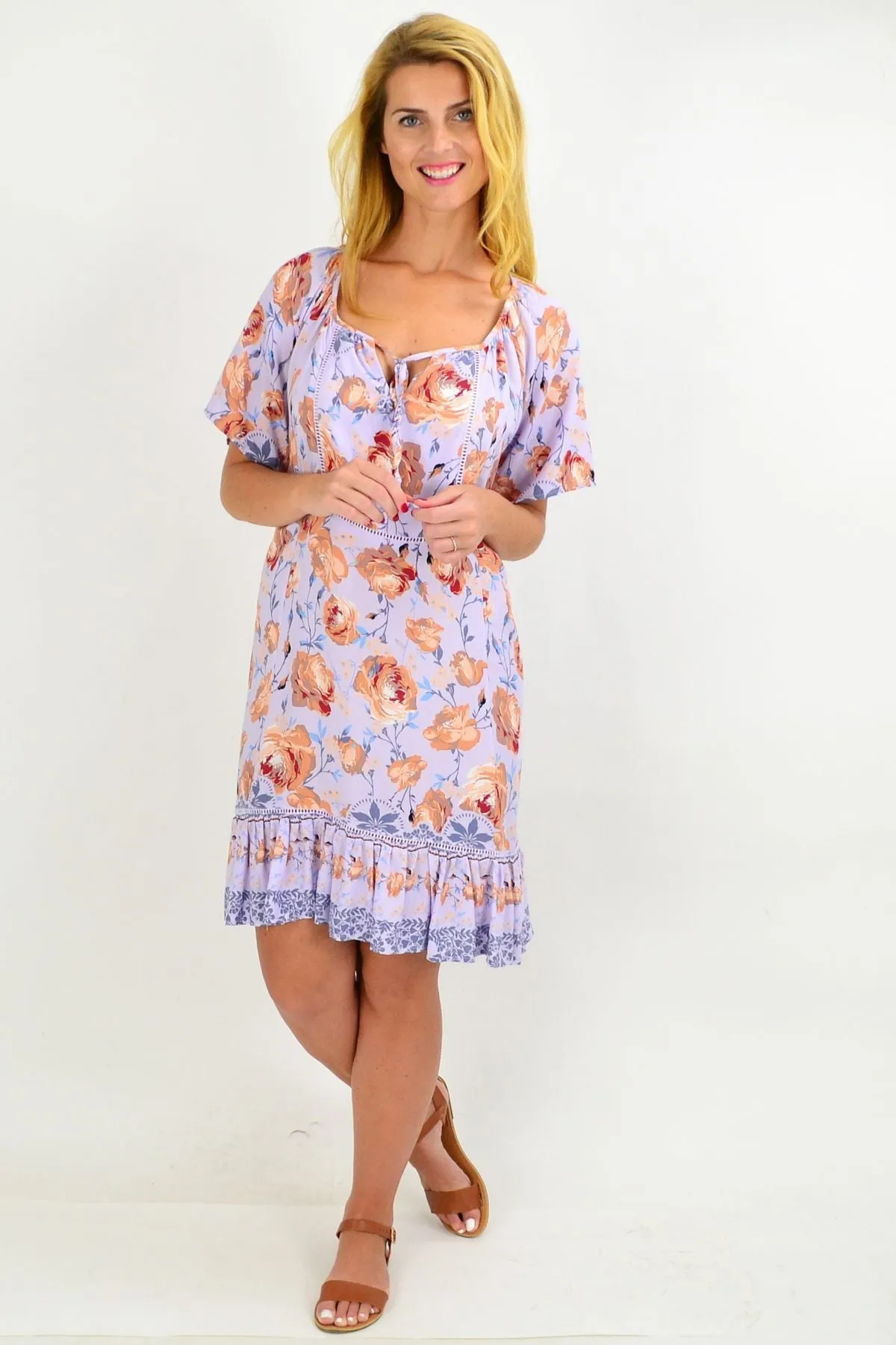 Lilac Rose Flowy Tunic Dress