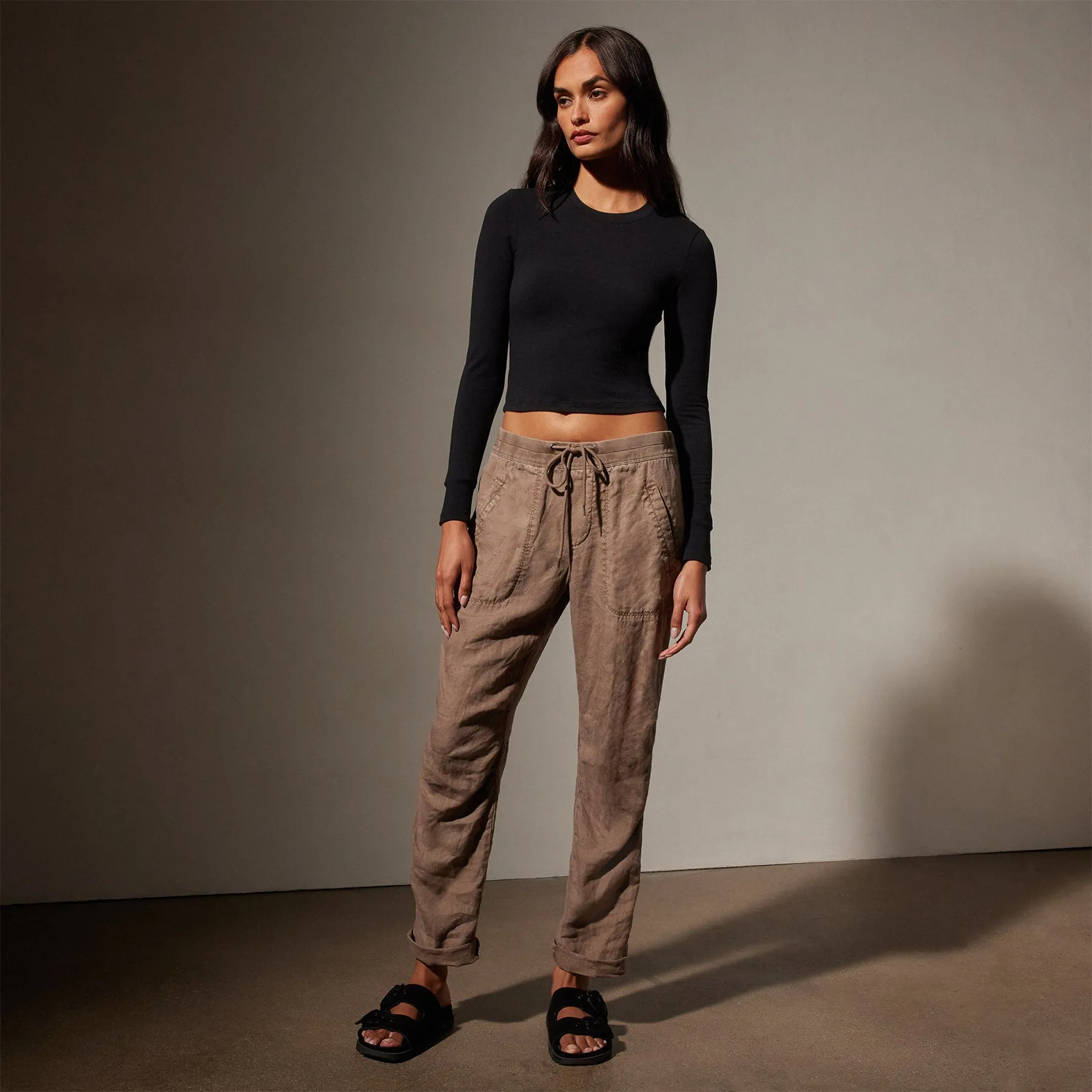 Linen Soft Drape Pant - Cargo Pigment