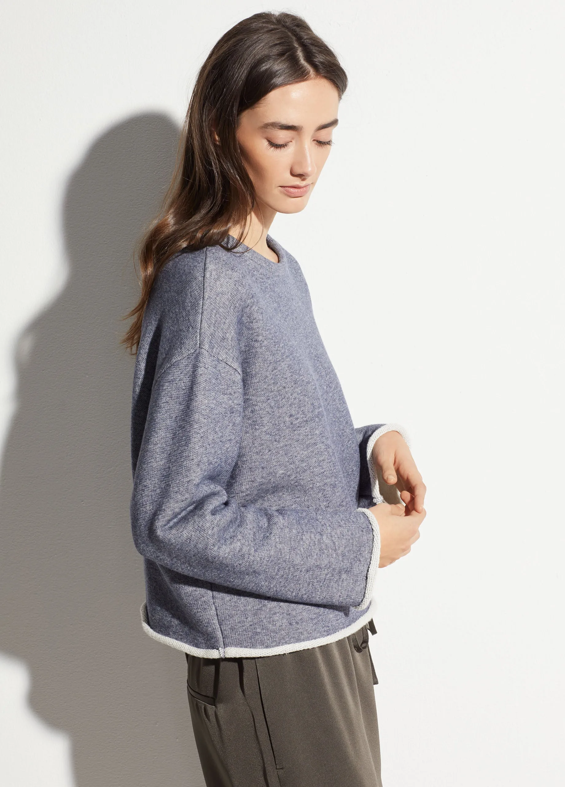 Long Sleeve Pullover in Heather Indigo