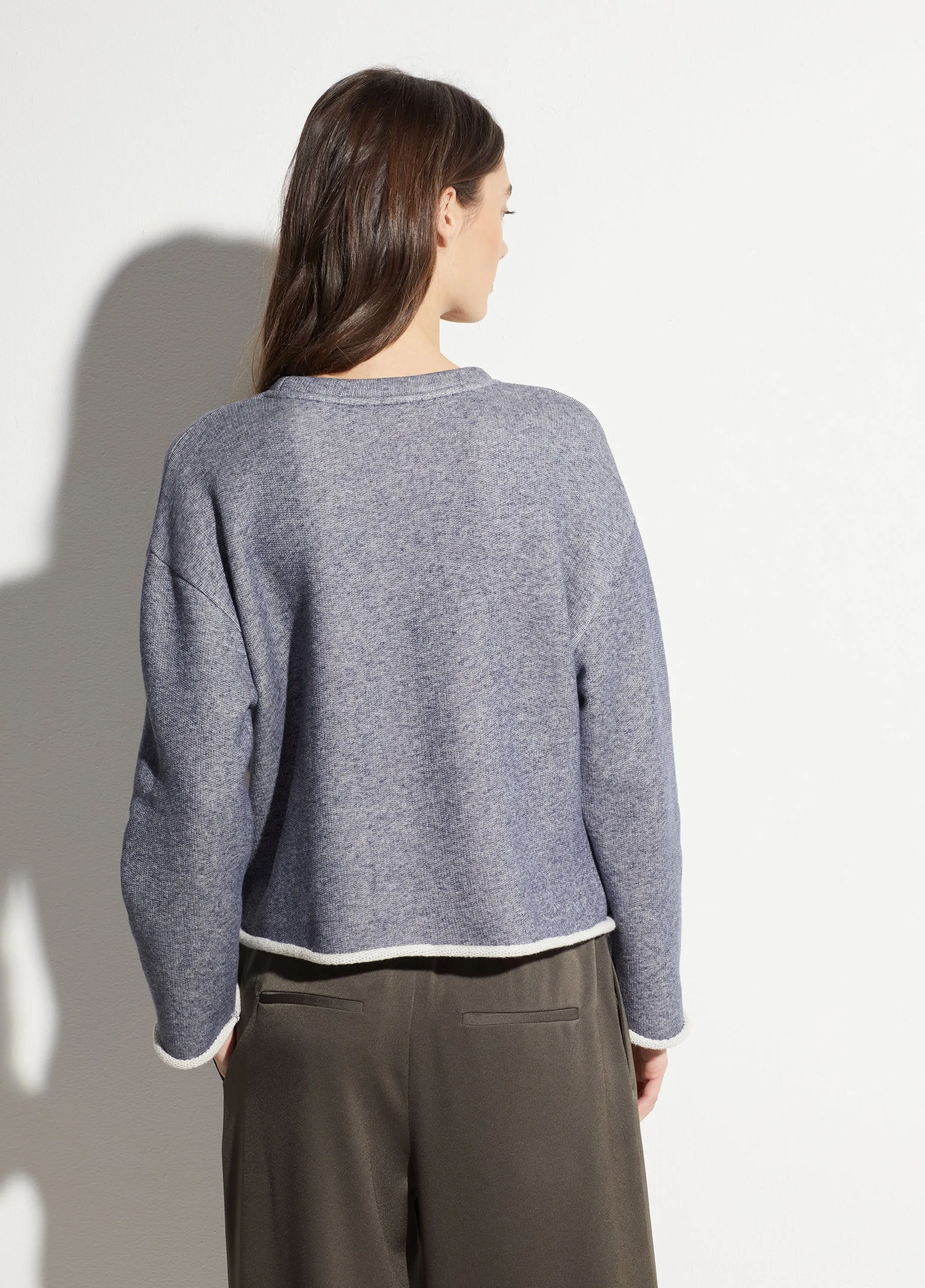 Long Sleeve Pullover in Heather Indigo